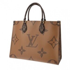 Louis Vuitton Reverse Handbag Giant Go the Tote On Canvas Monogram Brown